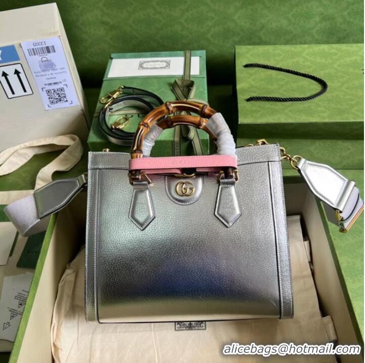 Well Crafted Gucci Diana small tote bag 702721 Silver