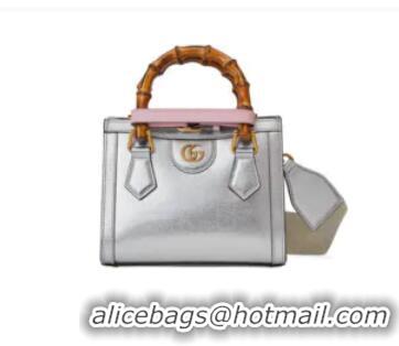 Famous Brand Gucci Diana mini tote bag 702732 Silver