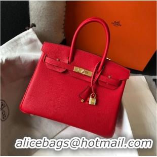 Buy Fashionable Most Popular Hermes original Togo Leather HB25O Red