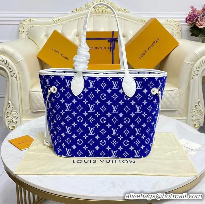 Reasonable Price Louis Vuitton Original Leather Monogram Canvas Neverfull MM M46220 Blue