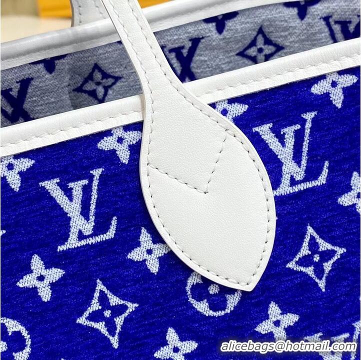 Reasonable Price Louis Vuitton Original Leather Monogram Canvas Neverfull MM M46220 Blue