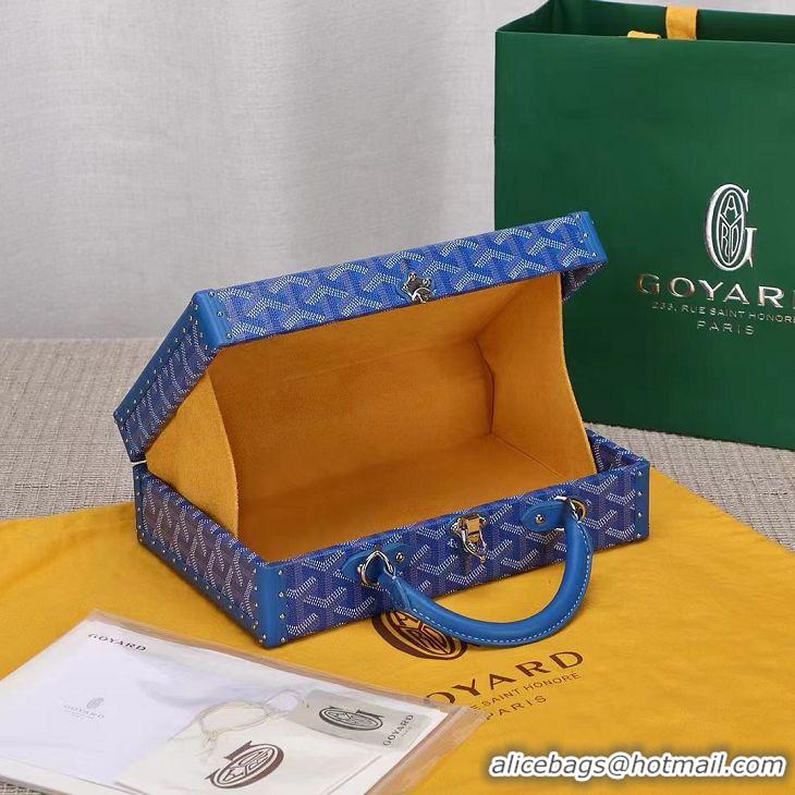 New Style Goyard Hotel Box Bag Clamecy Leather GY1409 Light Blue