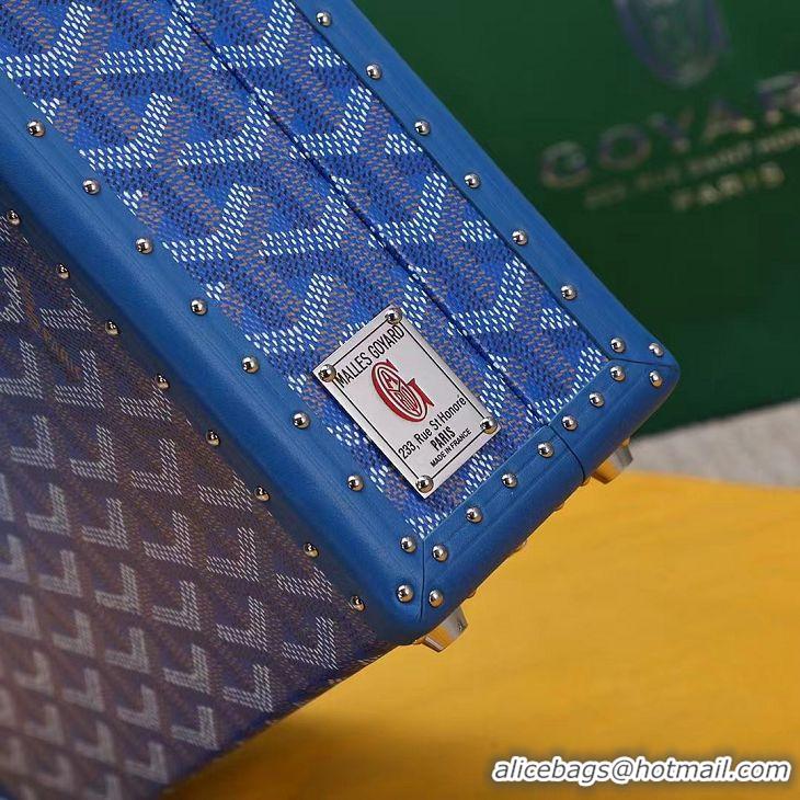 New Style Goyard Hotel Box Bag Clamecy Leather GY1409 Light Blue