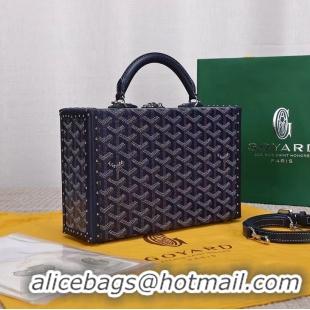 Good Taste Goyard Hotel Box Bag Clamecy Leather GY1409 Navy Blue