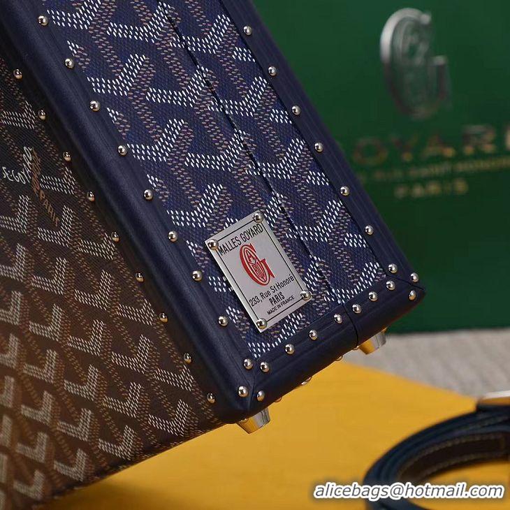 Good Taste Goyard Hotel Box Bag Clamecy Leather GY1409 Navy Blue