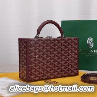 Most Popular Goyard Hotel Box Bag Clamecy Leather GY1409 Burgundy