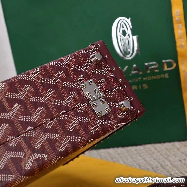 Most Popular Goyard Hotel Box Bag Clamecy Leather GY1409 Burgundy