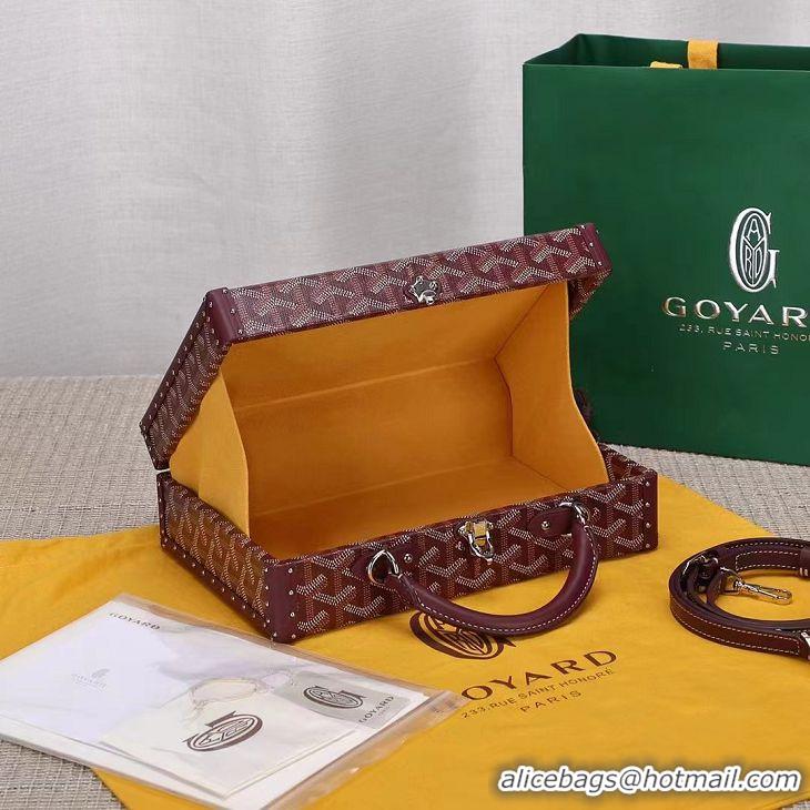 Most Popular Goyard Hotel Box Bag Clamecy Leather GY1409 Burgundy