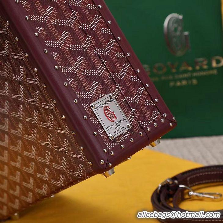 Most Popular Goyard Hotel Box Bag Clamecy Leather GY1409 Burgundy