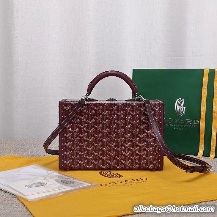 Most Popular Goyard Hotel Box Bag Clamecy Leather GY1409 Burgundy