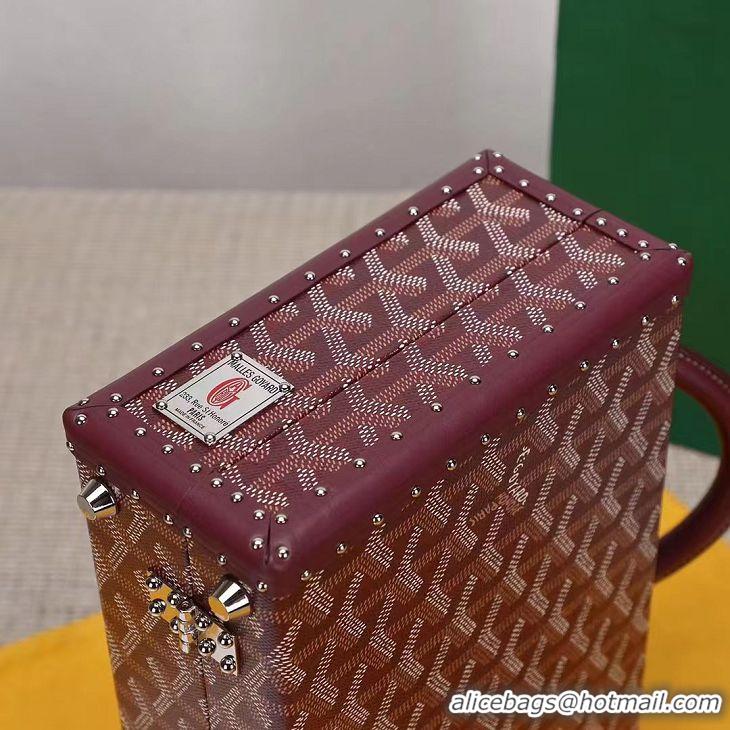 Most Popular Goyard Hotel Box Bag Clamecy Leather GY1409 Burgundy