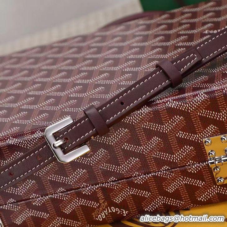 Most Popular Goyard Hotel Box Bag Clamecy Leather GY1409 Burgundy