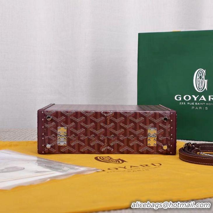 Most Popular Goyard Hotel Box Bag Clamecy Leather GY1409 Burgundy