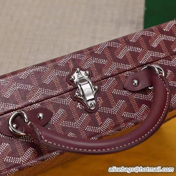 Most Popular Goyard Hotel Box Bag Clamecy Leather GY1409 Burgundy