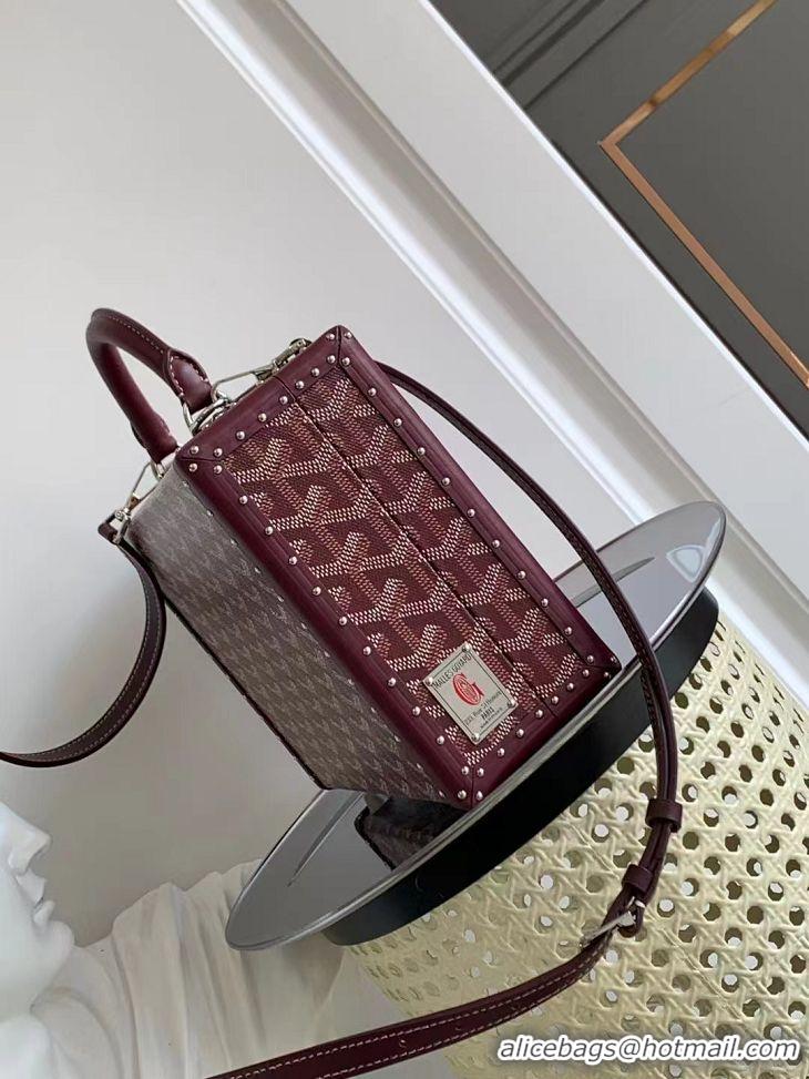 Most Popular Goyard Hotel Box Bag Clamecy Leather GY1409 Burgundy