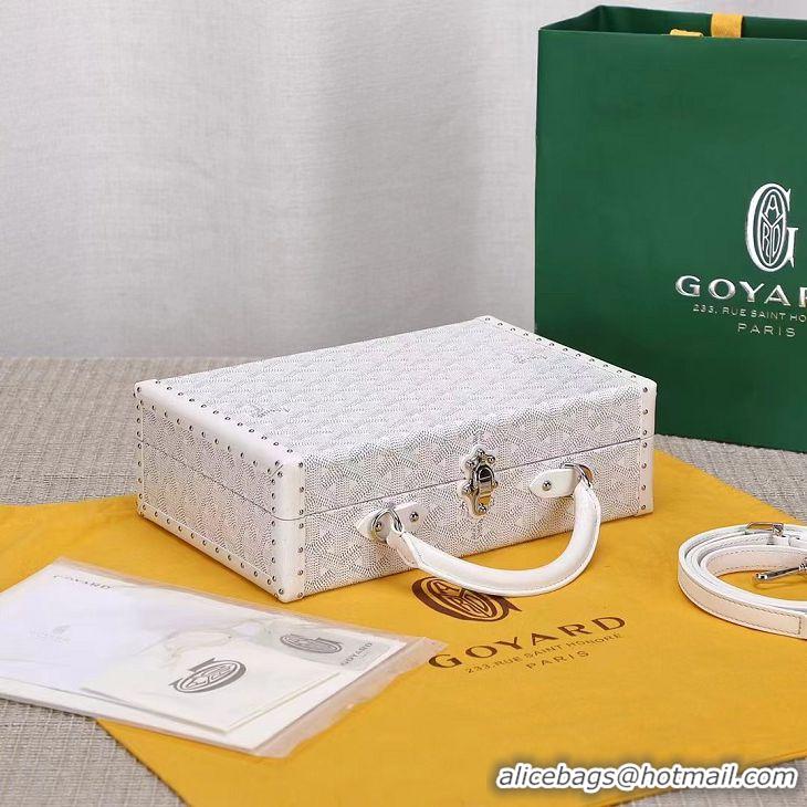 Well Crafted Goyard Hotel Box Bag Clamecy Leather GY1409 White