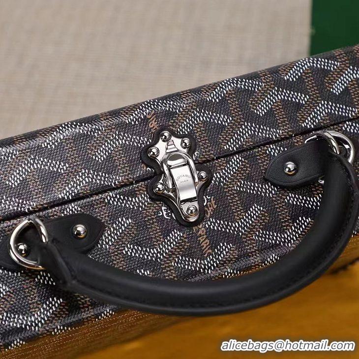 Classic Grade Goyard Hotel Box Bag Clamecy Leather GY1409 Black