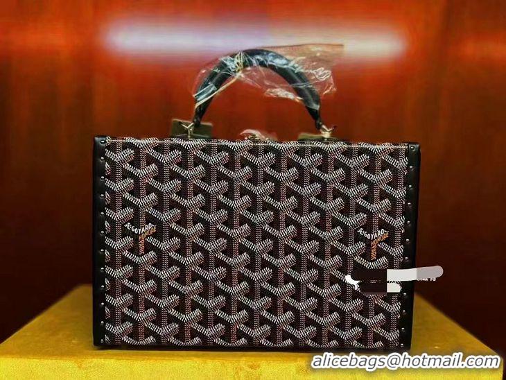 Classic Grade Goyard Hotel Box Bag Clamecy Leather GY1409 Black