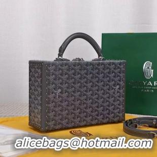 Best Price Goyard Hotel Box Bag Clamecy Leather GY1409 Dark Grey