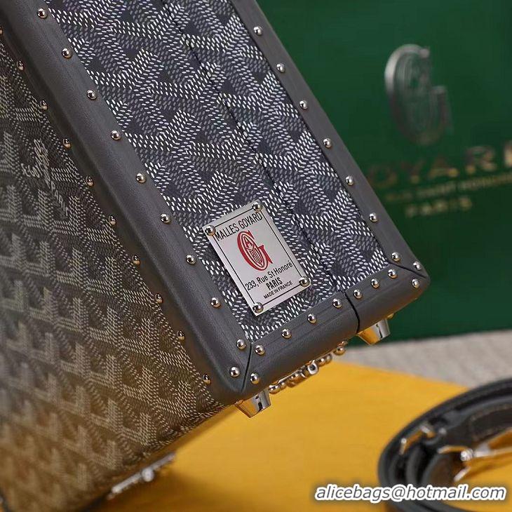 Best Price Goyard Hotel Box Bag Clamecy Leather GY1409 Dark Grey