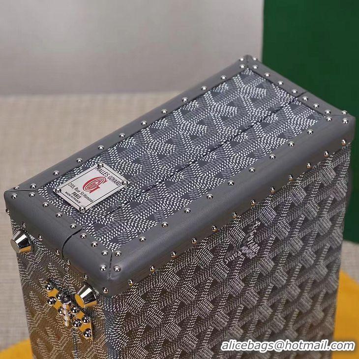 Best Price Goyard Hotel Box Bag Clamecy Leather GY1409 Dark Grey