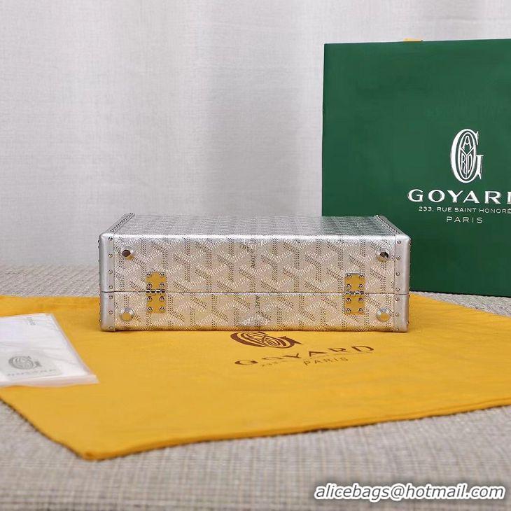 Buy New Cheap Goyard Hotel Box Bag Clamecy Leather GY1409 Silver