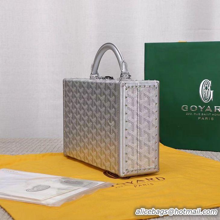 Buy New Cheap Goyard Hotel Box Bag Clamecy Leather GY1409 Silver