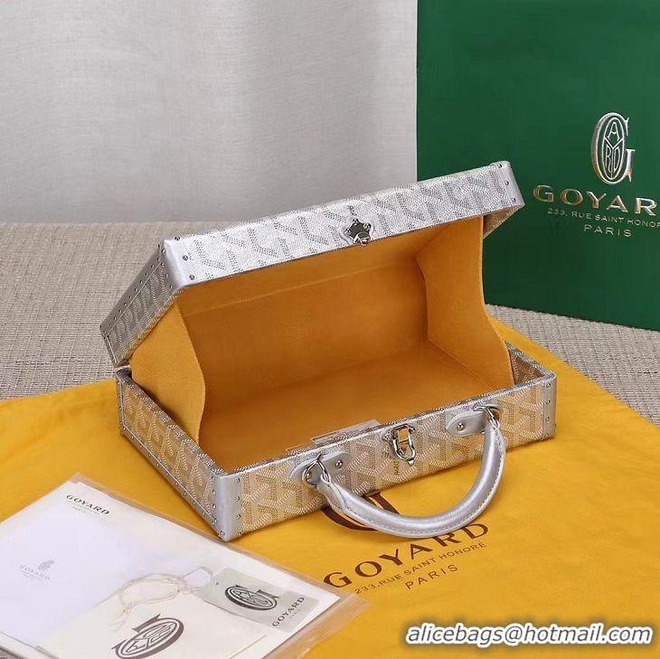 Buy New Cheap Goyard Hotel Box Bag Clamecy Leather GY1409 Silver