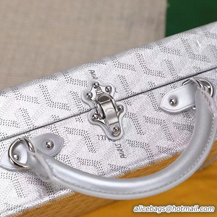 Buy New Cheap Goyard Hotel Box Bag Clamecy Leather GY1409 Silver