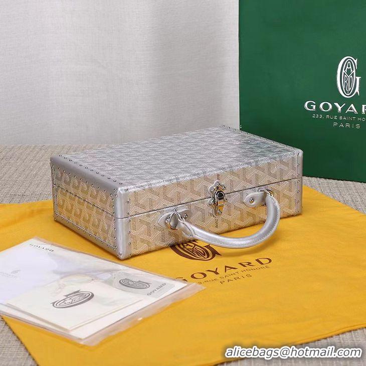 Buy New Cheap Goyard Hotel Box Bag Clamecy Leather GY1409 Silver