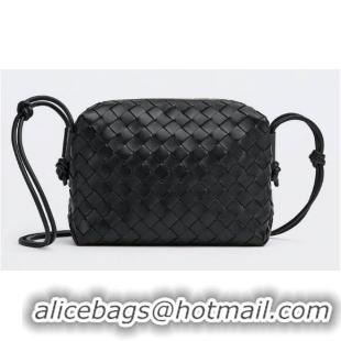 Durable Bottega Veneta Small intrecciato leather cross-body bag 680255 Black