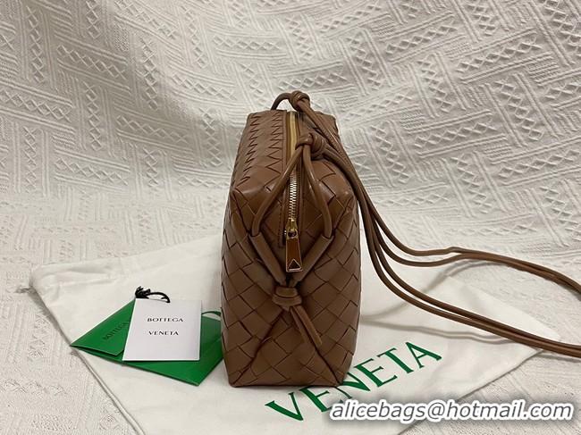 Best Price Bottega Veneta Small intrecciato leather cross-body bag 680255 Brown