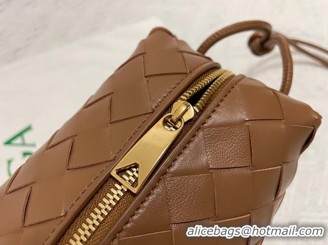 Best Price Bottega Veneta Small intrecciato leather cross-body bag 680255 Brown