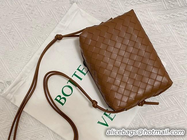 Best Price Bottega Veneta Small intrecciato leather cross-body bag 680255 Brown