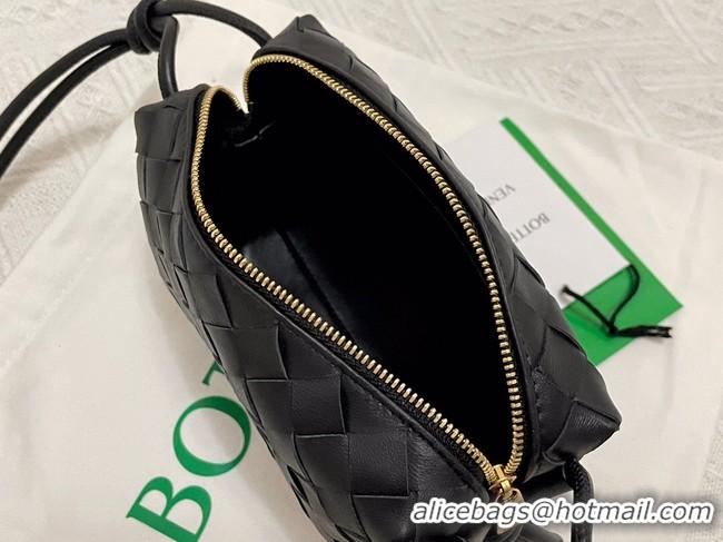 Super Quality Bottega Veneta Mini intrecciato leather cross-body bag 680254 black