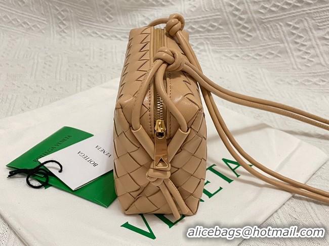 Duplicate Bottega Veneta Mini intrecciato leather cross-body bag 680254 Almond