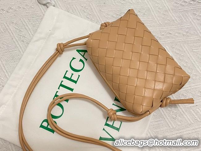 Duplicate Bottega Veneta Mini intrecciato leather cross-body bag 680254 Almond