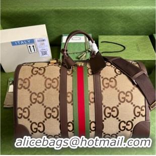 Luxury Grade Gucci Jumbo GG large duffle bag 696039 brown