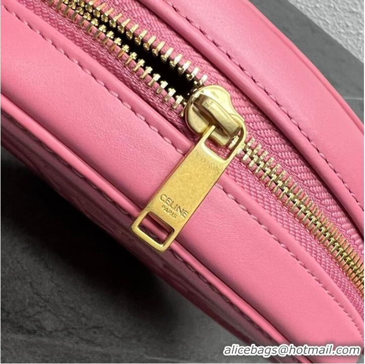 Good Product Celine OVAL BAG CUIR TRIOMPHE IN SMOOTH CALFSKIN 198603 pink