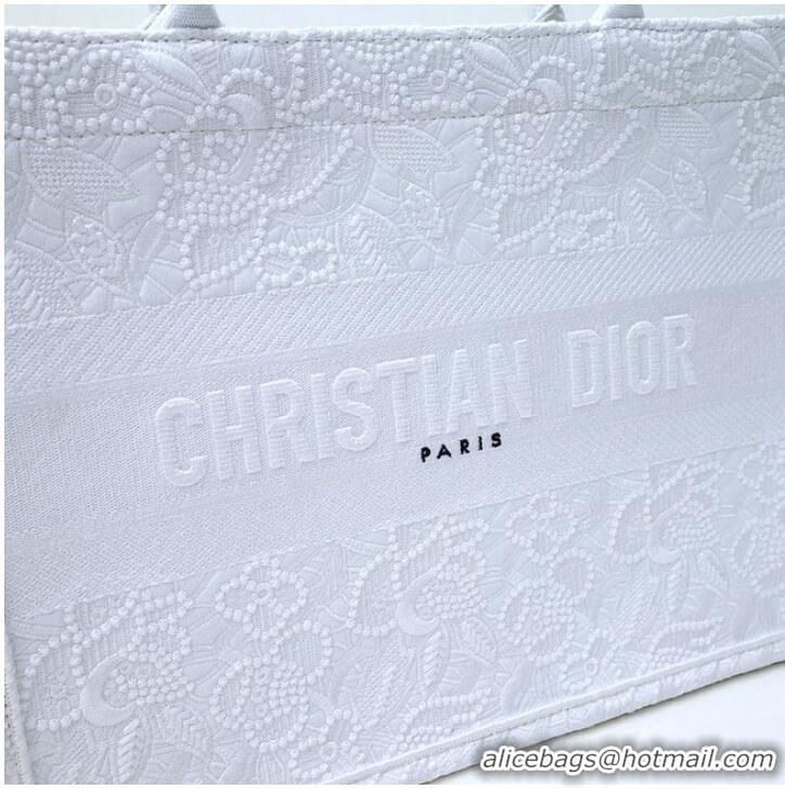 Shop Grade SMALL DIOR BOOK TOTE Embroidery C1287-34 white