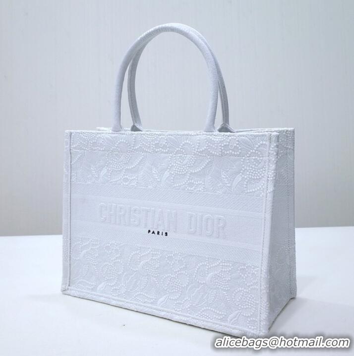 Shop Grade SMALL DIOR BOOK TOTE Embroidery C1287-34 white