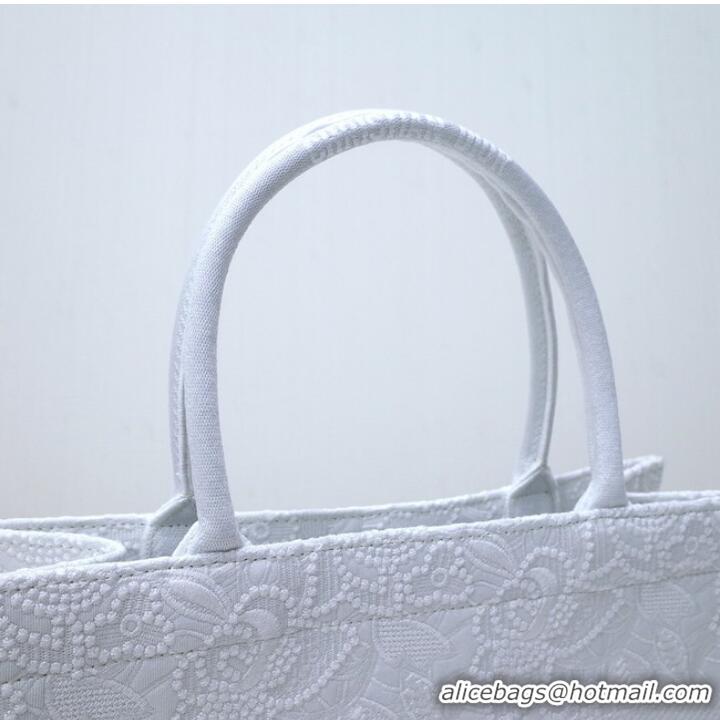 Shop Grade SMALL DIOR BOOK TOTE Embroidery C1287-34 white