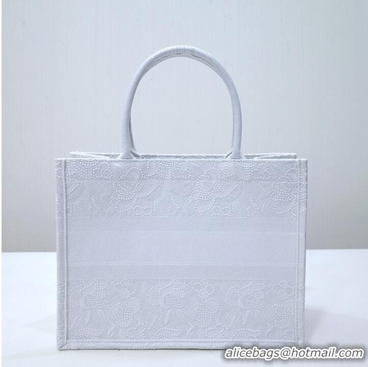 Shop Grade SMALL DIOR BOOK TOTE Embroidery C1287-34 white