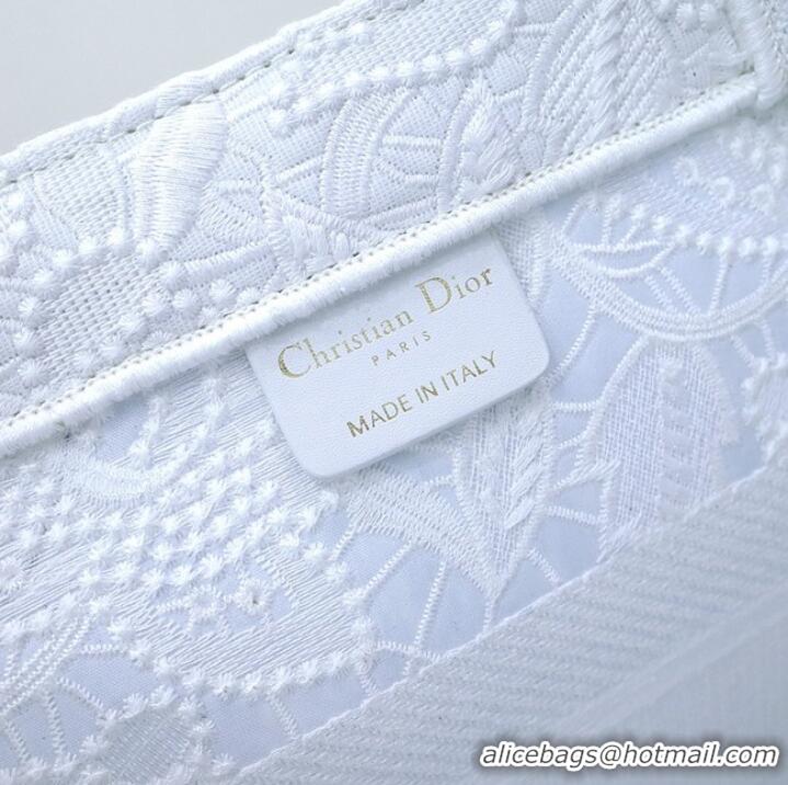 Shop Grade SMALL DIOR BOOK TOTE Embroidery C1287-34 white