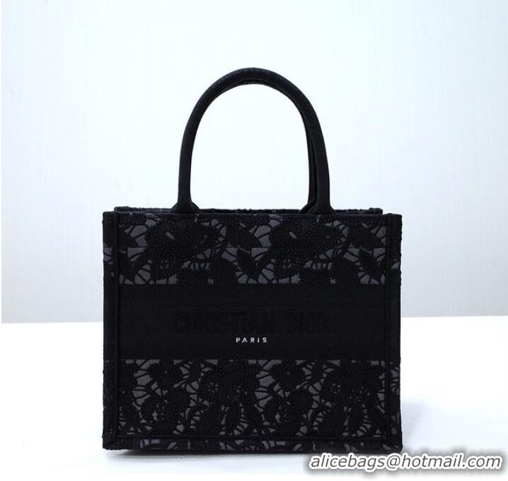 Buy Fashionable SMALL DIOR BOOK TOTE Embroidery C1331-11 black