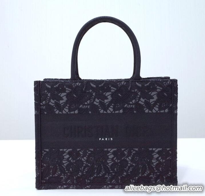 Shop Grade SMALL DIOR BOOK TOTE Embroidery C1287-35 black