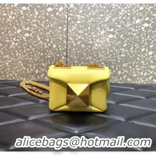 Famous Brand VALENTINO GARAVANI mini One Stud Sheepskin Shoulder Bag XW0P0X98H yellow