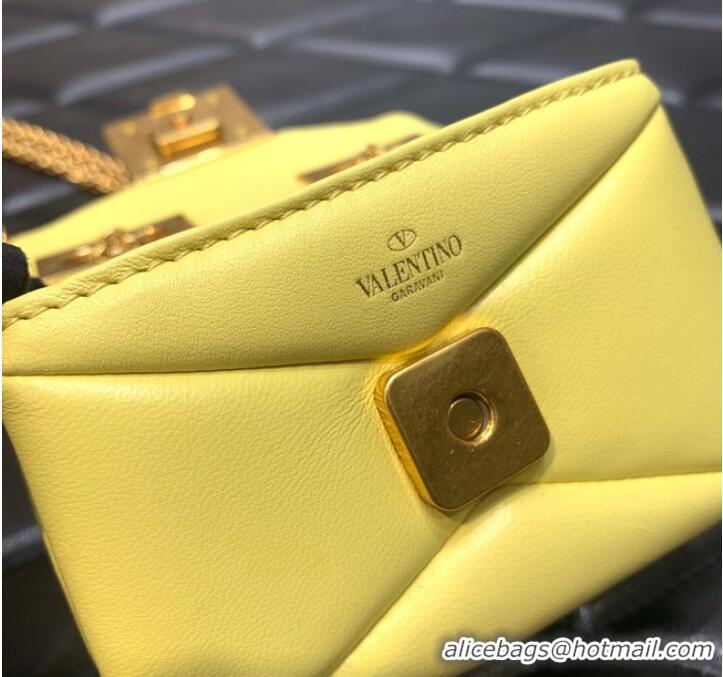 Famous Brand VALENTINO GARAVANI mini One Stud Sheepskin Shoulder Bag XW0P0X98H yellow