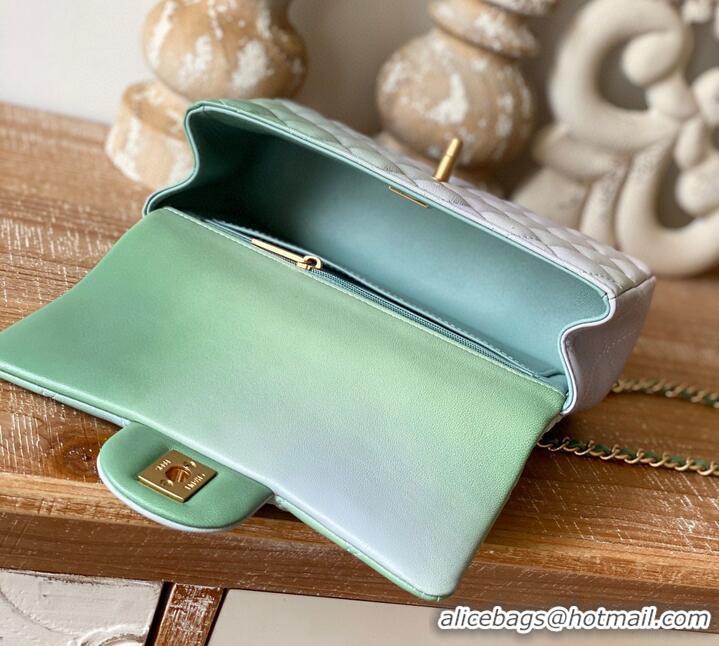 Buy Fashionable CHANEL mini flap bag with top handle AS2431 Green