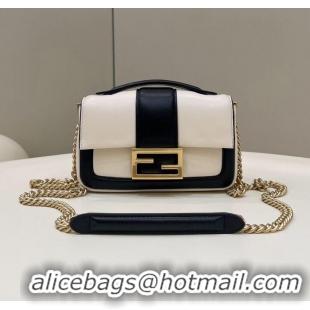 Super Quality Fendi Baguette Sheepskin bag 8BR6551 Cream & black